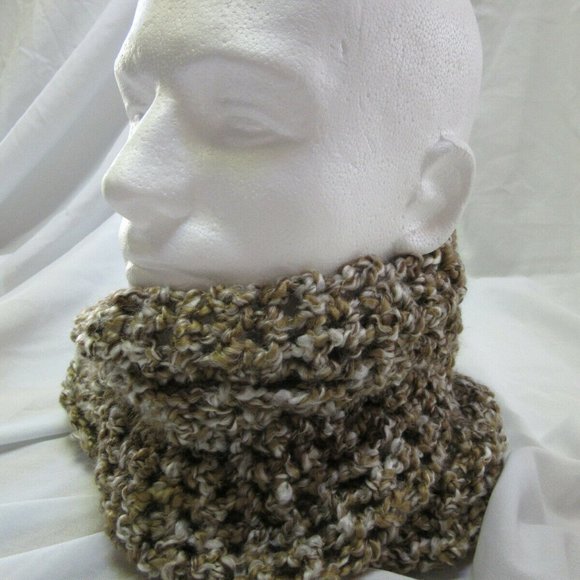 Extra Long Chunky Multicolor Brown Scarf 89x5 Handmade Crochet Mens Women NWT - Picture 4 of 7